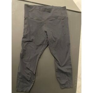 Under Armour Womens Black Fitted Cropped Leggings Pants Size XXL Tall Pockets